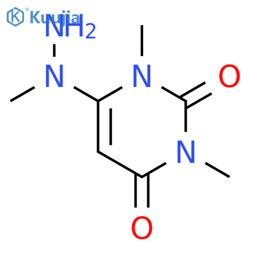 2,4(1H,3H)-Pyrimidinedione,1,3-dimethyl-6-(1-methylhydrazinyl)- structure