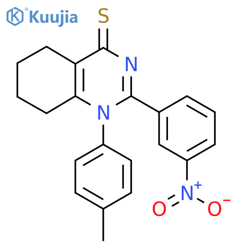 1-(4-methylphenyl)-2-(3-nitrophenyl)-1,4,5,6,7,8-hexahydroquinazoline-4-thione structure