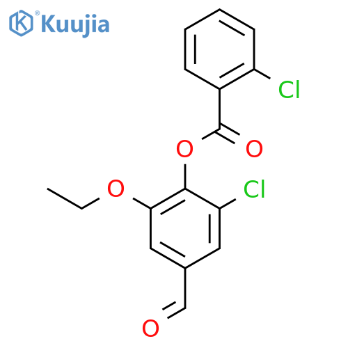 2-Chloro-6-ethoxy-4-formylphenyl 2-chlorobenzoate structure