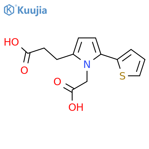 3-1-(carboxymethyl)-5-(thiophen-2-yl)-1H-pyrrol-2-ylpropanoic acid structure