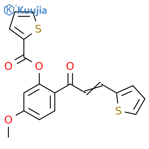 5-methoxy-2-(2E)-3-(thiophen-2-yl)prop-2-enoylphenyl thiophene-2-carboxylate structure