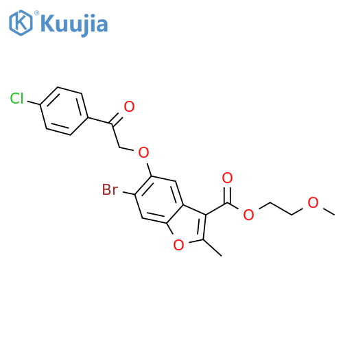 2-methoxyethyl 6-bromo-5-[2-(4-chlorophenyl)-2-oxoethoxy]-2-methyl-1-benzofuran-3-carboxylate structure