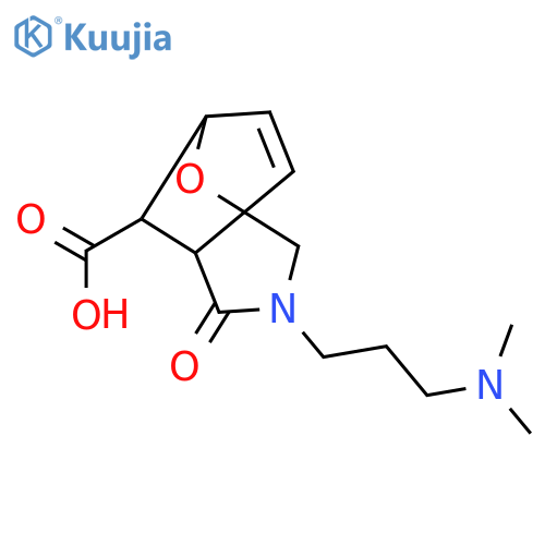 3-(3-dimethylamino-propyl)-4-oxo-10-oxa-3-aza-tricyclo[5.2.1.0(1,5)]dec-8-ene-6-carboxylic acid structure