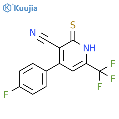 4-(4-Fluorophenyl)-2-mercapto-6-(trifluoromethyl)-nicotinonitrile structure