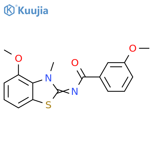 3-methoxy-N-[(2E)-4-methoxy-3-methyl-2,3-dihydro-1,3-benzothiazol-2-ylidene]benzamide structure