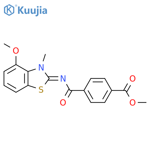 methyl 4-{[(2E)-4-methoxy-3-methyl-2,3-dihydro-1,3-benzothiazol-2-ylidene]carbamoyl}benzoate structure