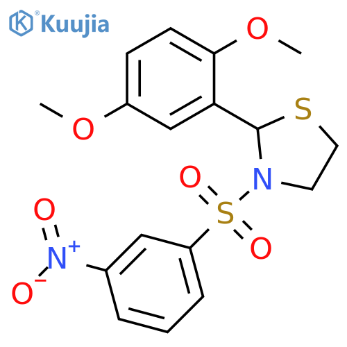 2-(2,5-dimethoxyphenyl)-3-(3-nitrobenzenesulfonyl)-1,3-thiazolidine structure