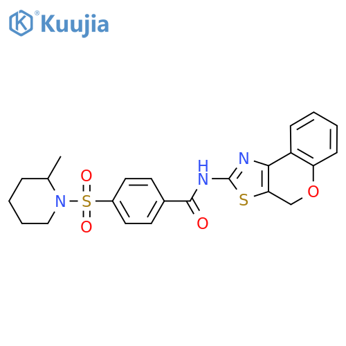 N-{4H-chromeno[4,3-d][1,3]thiazol-2-yl}-4-[(2-methylpiperidin-1-yl)sulfonyl]benzamide structure