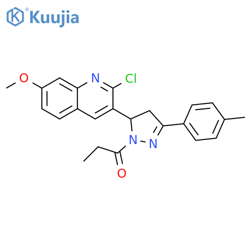 1-5-(2-chloro-7-methoxyquinolin-3-yl)-3-(4-methylphenyl)-4,5-dihydro-1H-pyrazol-1-ylpropan-1-one structure