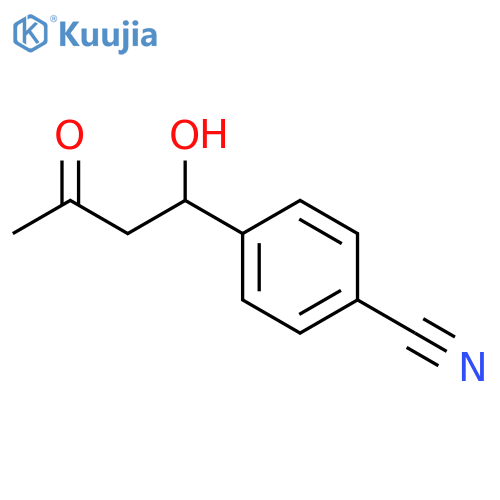 Benzonitrile, 4-(1-hydroxy-3-oxobutyl)- structure