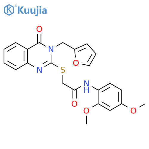N-(2,4-dimethoxyphenyl)-2-({3-(furan-2-yl)methyl-4-oxo-3,4-dihydroquinazolin-2-yl}sulfanyl)acetamide structure