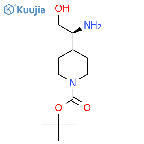 tert-butyl 4-(1S)-1-amino-2-hydroxyethylpiperidine-1-carboxylate structure