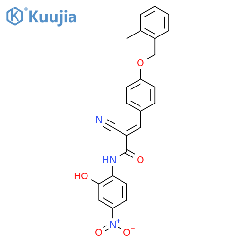 2-cyano-N-(2-hydroxy-4-nitrophenyl)-3-{4-[(2-methylphenyl)methoxy]phenyl}prop-2-enamide structure
