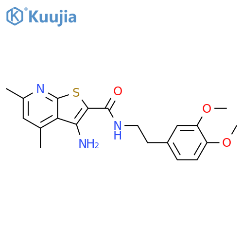 3-amino-N-2-(3,4-dimethoxyphenyl)ethyl-4,6-dimethylthieno2,3-bpyridine-2-carboxamide structure