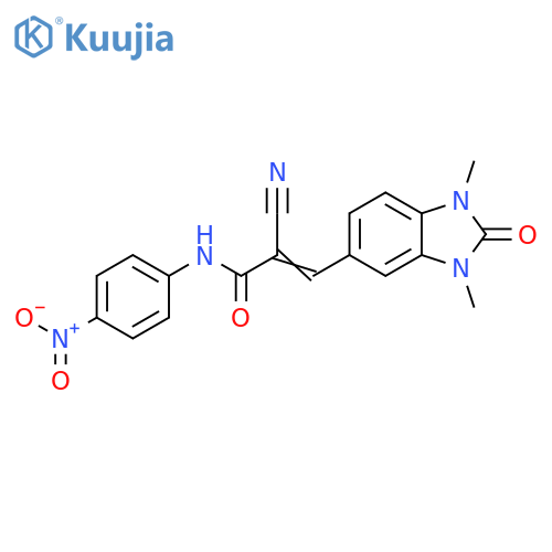 2-Cyano-3-(2,3-dihydro-1,3-dimethyl-2-oxo-1H-benzimidazol-5-yl)-N-(4-nitrophenyl)-2-propenamide structure