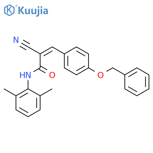 3-[4-(benzyloxy)phenyl]-2-cyano-N-(2,6-dimethylphenyl)prop-2-enamide structure