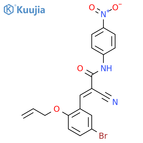 3-[5-bromo-2-(prop-2-en-1-yloxy)phenyl]-2-cyano-N-(4-nitrophenyl)prop-2-enamide structure