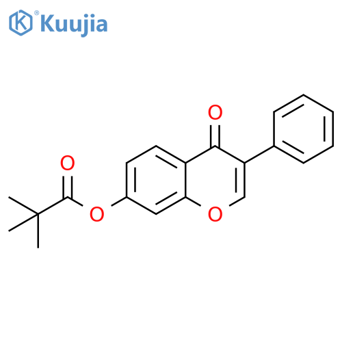 Propanoic acid, 2,2-dimethyl-, 4-oxo-3-phenyl-4H-1-benzopyran-7-yl ester structure