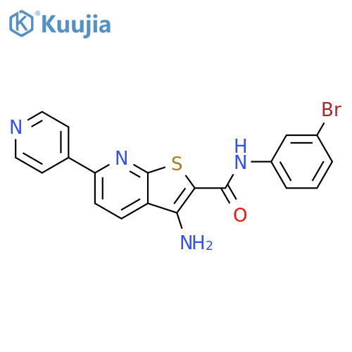 3-Amino-N-(3-bromophenyl)-6-(pyridin-4-yl)thieno[2,3-b]pyridine-2-carboxamide structure