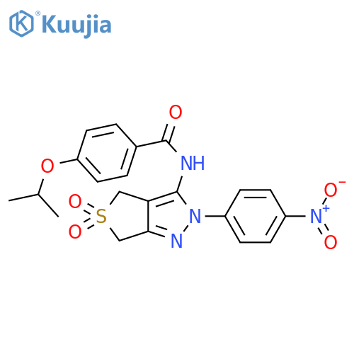 N-2-(4-nitrophenyl)-5,5-dioxo-2H,4H,6H-5lambda6-thieno3,4-cpyrazol-3-yl-4-(propan-2-yloxy)benzamide structure