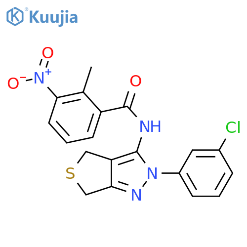 N-2-(3-chlorophenyl)-2H,4H,6H-thieno3,4-cpyrazol-3-yl-2-methyl-3-nitrobenzamide structure