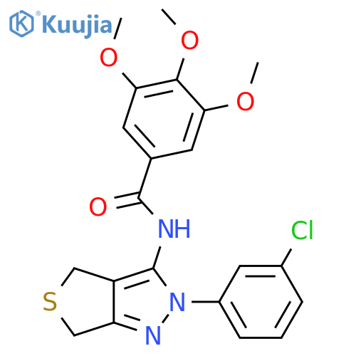 N-2-(3-chlorophenyl)-2H,4H,6H-thieno3,4-cpyrazol-3-yl-3,4,5-trimethoxybenzamide structure