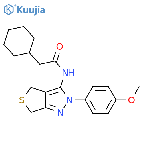 2-cyclohexyl-N-2-(4-methoxyphenyl)-2H,4H,6H-thieno3,4-cpyrazol-3-ylacetamide structure
