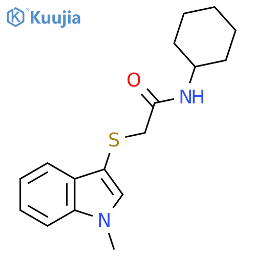N-cyclohexyl-2-(1-methyl-1H-indol-3-yl)sulfanylacetamide structure