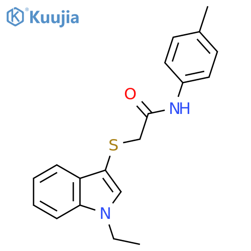 2-(1-ethyl-1H-indol-3-yl)sulfanyl-N-(4-methylphenyl)acetamide structure