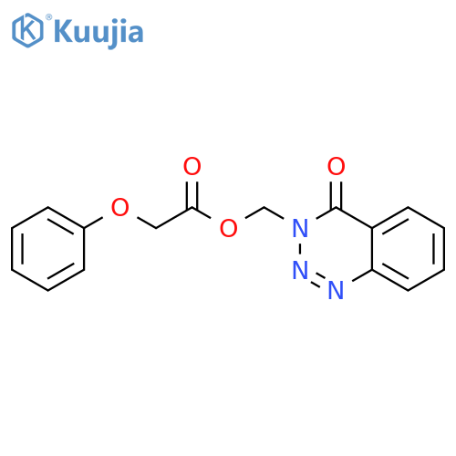(4-oxo-3,4-dihydro-1,2,3-benzotriazin-3-yl)methyl 2-phenoxyacetate structure