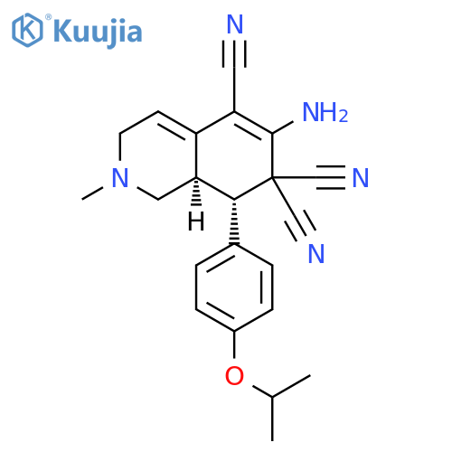 6-amino-8-(4-isopropoxyphenyl)-2-methyl-2,3,8,8a-tetrahydro-5,7,7(1H)-isoquinolinetricarbonitrile structure