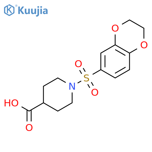 1-(2,3-Dihydro-benzo[1,4]dioxine-6-sulfonyl)-piperidine-4-carboxylic acid structure