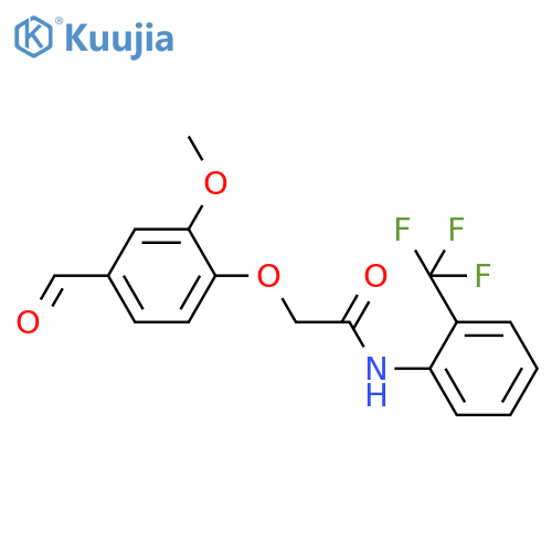 2-(4-formyl-2-methoxyphenoxy)-N-2-(trifluoromethyl)phenylacetamide structure