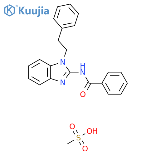 Methanesulfonic acid;N-[1-(2-phenylethyl)benzimidazol-2-yl]benzamide structure