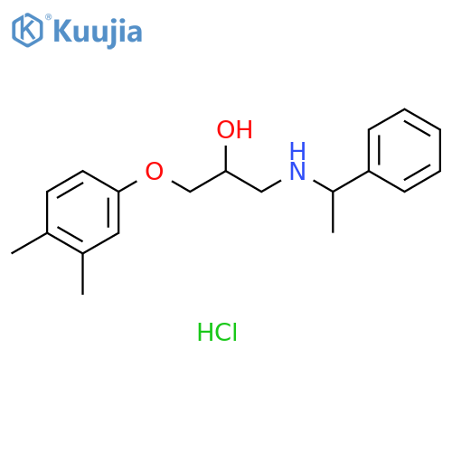 1-(3,4-dimethylphenoxy)-3-(1-phenylethyl)aminopropan-2-ol hydrochloride structure