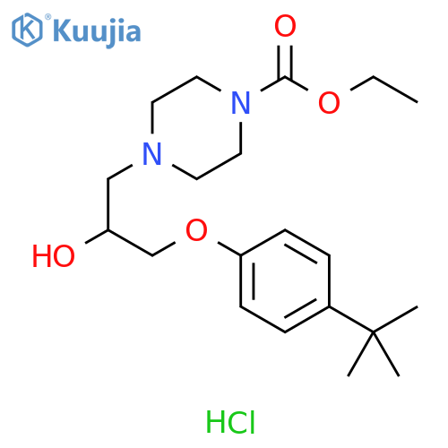 ethyl 4-3-(4-tert-butylphenoxy)-2-hydroxypropylpiperazine-1-carboxylate hydrochloride structure