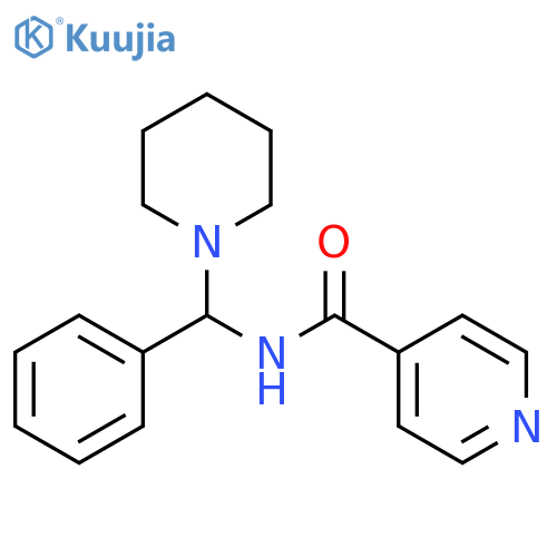 N-[Phenyl(piperidin-1-yl)methyl]pyridine-4-carboxamide structure