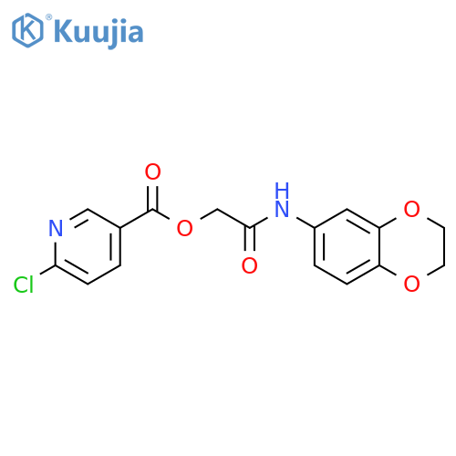 2-[(2,3-Dihydro-1,4-benzodioxin-6-yl)amino]-2-oxoethyl 6-chloro-3-pyridinecarboxylate structure