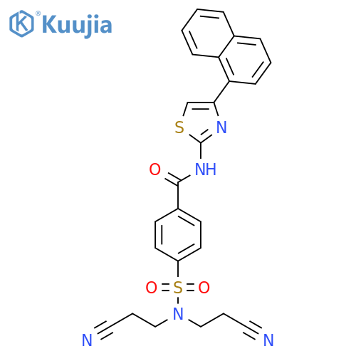 4-bis(2-cyanoethyl)sulfamoyl-N-4-(naphthalen-1-yl)-1,3-thiazol-2-ylbenzamide structure