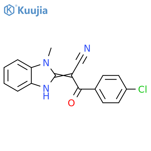3-(4-chlorophenyl)-2-[(2E)-1-methyl-2,3-dihydro-1H-1,3-benzodiazol-2-ylidene]-3-oxopropanenitrile structure