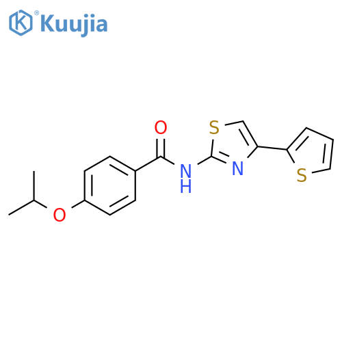 4-(propan-2-yloxy)-N-4-(thiophen-2-yl)-1,3-thiazol-2-ylbenzamide structure