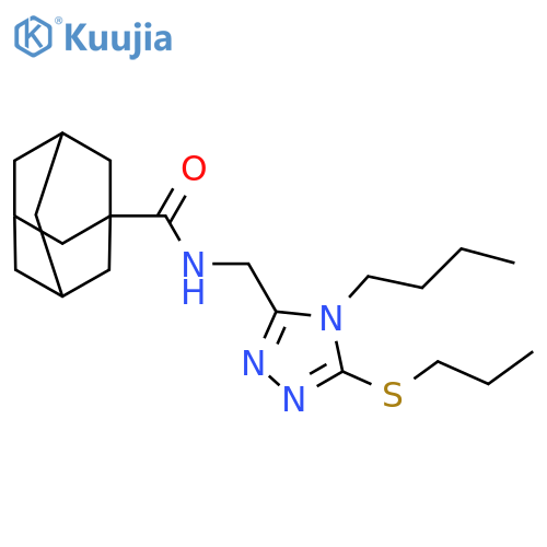 N-{4-butyl-5-(propylsulfanyl)-4H-1,2,4-triazol-3-ylmethyl}adamantane-1-carboxamide structure