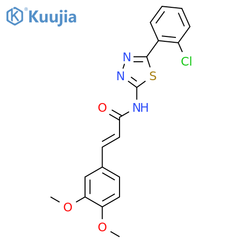 (2E)-N-5-(2-chlorophenyl)-1,3,4-thiadiazol-2-yl-3-(3,4-dimethoxyphenyl)prop-2-enamide structure
