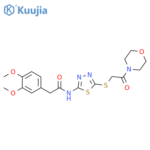 2-(3,4-dimethoxyphenyl)-N-(5-{2-(morpholin-4-yl)-2-oxoethylsulfanyl}-1,3,4-thiadiazol-2-yl)acetamide structure