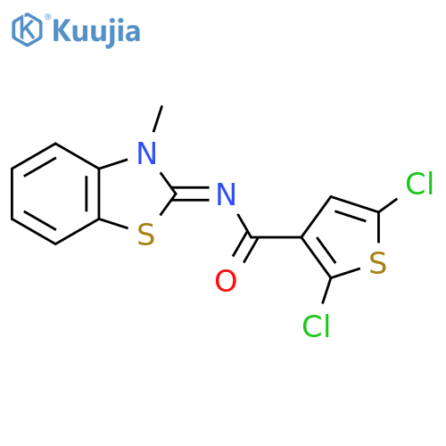 2,5-dichloro-N-(2Z)-3-methyl-2,3-dihydro-1,3-benzothiazol-2-ylidenethiophene-3-carboxamide structure