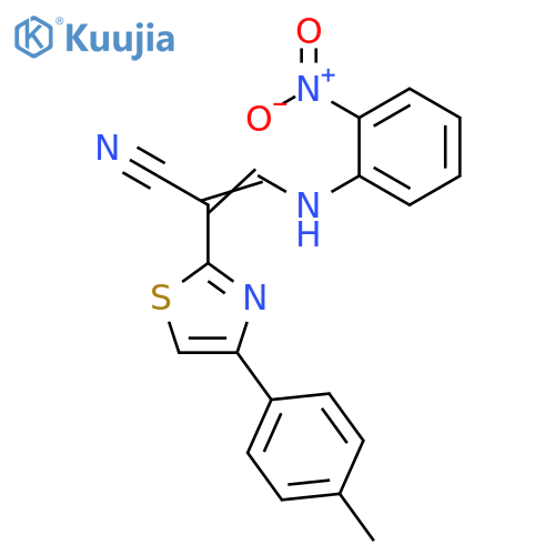 (2Z)-2-4-(4-methylphenyl)-1,3-thiazol-2-yl-3-(2-nitrophenyl)aminoprop-2-enenitrile structure