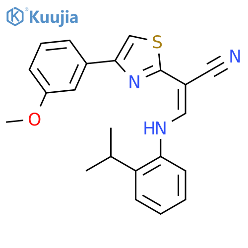 (2Z)-2-4-(3-methoxyphenyl)-1,3-thiazol-2-yl-3-{2-(propan-2-yl)phenylamino}prop-2-enenitrile structure