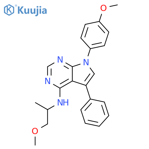 7-(4-methoxyphenyl)-N-(1-methoxypropan-2-yl)-5-phenyl-7H-pyrrolo[2,3-d]pyrimidin-4-amine structure