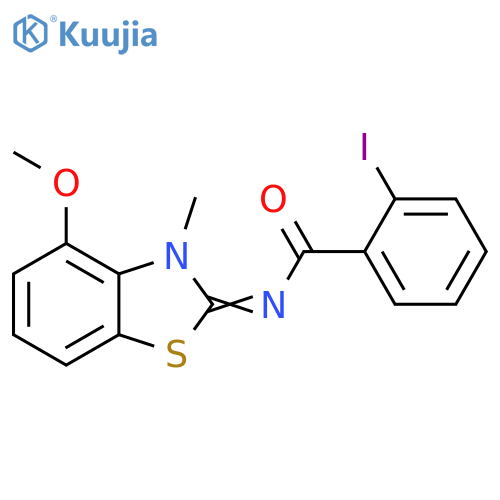 2-iodo-N-(2E)-4-methoxy-3-methyl-2,3-dihydro-1,3-benzothiazol-2-ylidenebenzamide structure