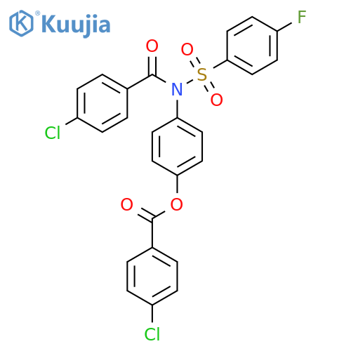 4-N-(4-fluorobenzenesulfonyl)4-chlorobenzamidophenyl 4-chlorobenzoate structure